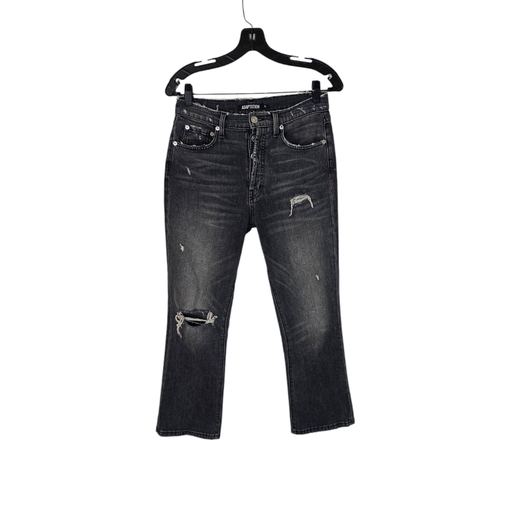 Post LA Adaptation Crop Kick Flare‎ Distressed Black Jeans Women's 27